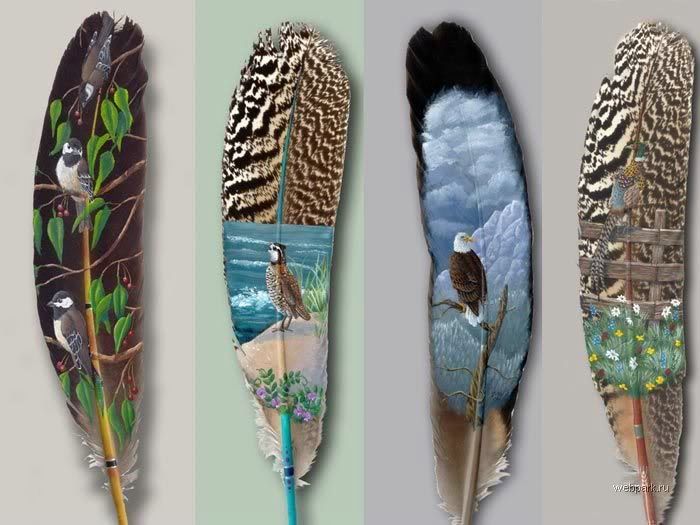 AMAZING ART : PAINTING ON A FEATHER