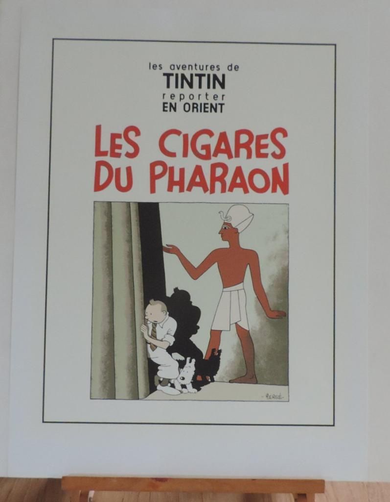 Herge Serigraphie Tintin Cigares Du Pharaon Noir Et Blanc Ex