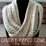 Chunky Ribbed Cowl free crochet patterns