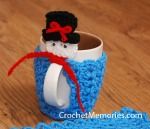 Frosty Snowman Mug Cozy free crochet patterns