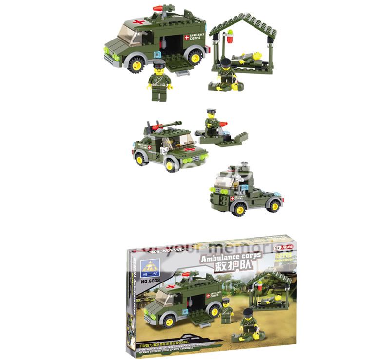 Military Ambulance building Block Brick Set 6032  