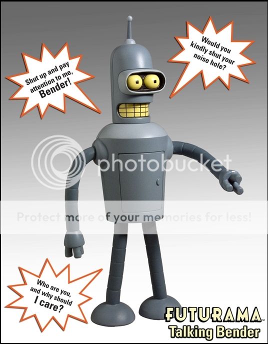 Futurama Talking Bender 9 Action Figure   New in the Box from Toynami 
