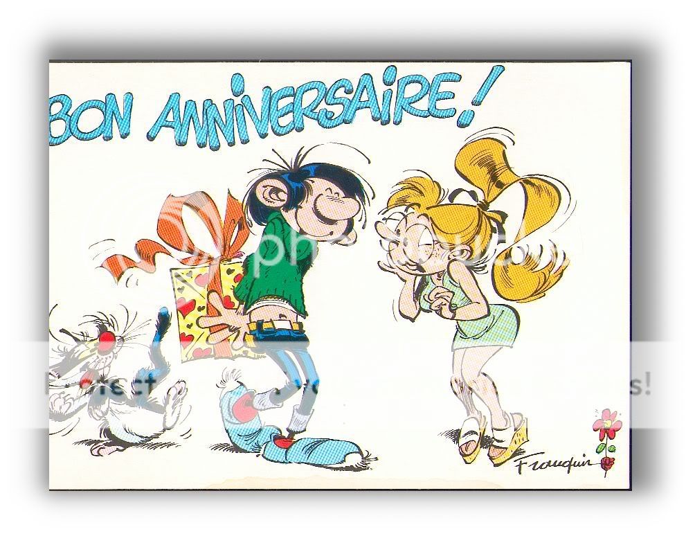   Franquin CP Gaston et Jeanne Bon Anniversaire