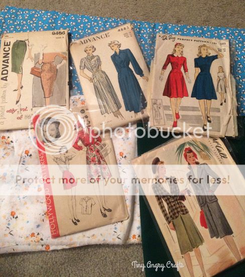 TinyAngryCrafts, vintage patterns, vintage wardrobe, 1930s, 1940s