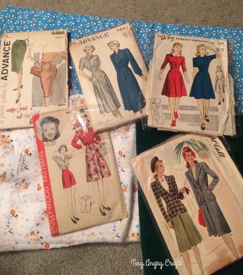 TinyAngryCrafts, vintage patterns, vintage wardrobe, 1930s, 1940s